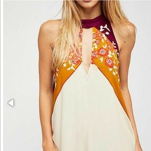 NWT Free People Floral Purple Tunic/Dress/Top S